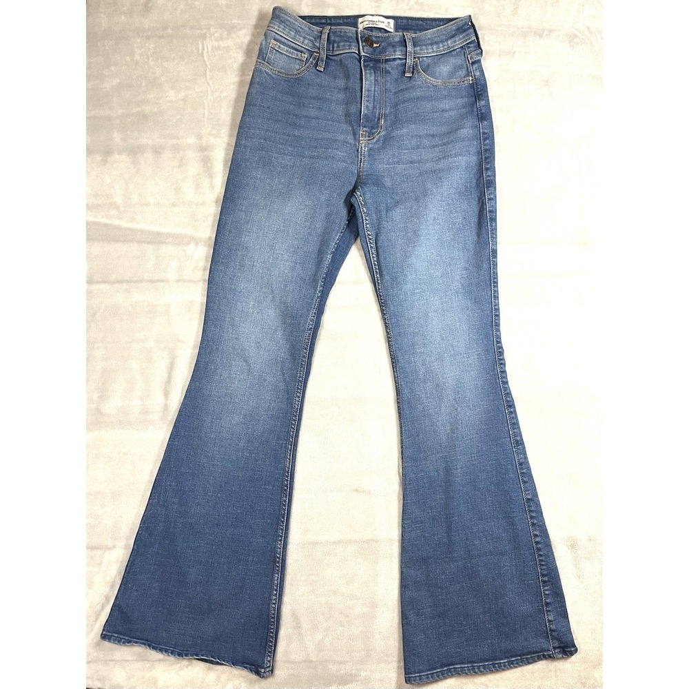 Abercrombie & Fitch The Flare Ultra High Rise Womens Stretch Jeans Size 0 25x30